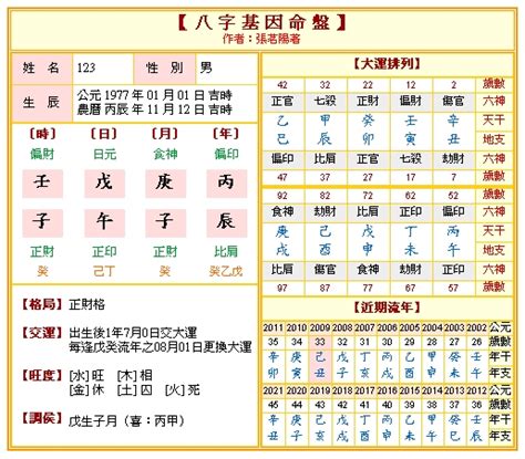 八字排盤及解說|八字命盤排盤